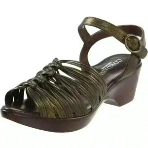 Cordani Calzature Women’s Brown Bronze Leather Strappy Wedge Sandals 41 US 9.5‎
